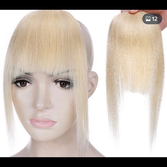 NEW! Fashion Full Length Synthetic 1 Piece Clip in Hair Bangs Blonde. - Picture 4 of 5